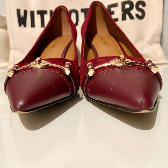 Burgundy Lauri Coach Kitten Heels - Picture 2 of 6